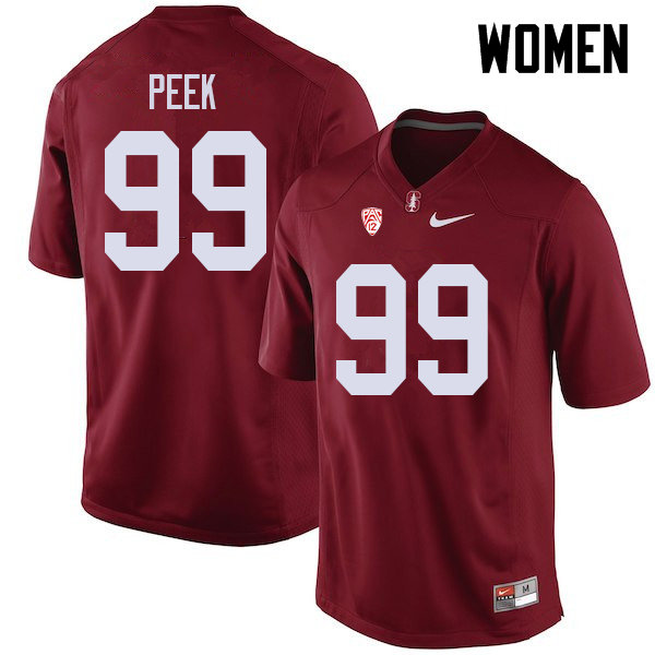 Women #99 Bo Peek Stanford Cardinal College Football Jerseys Sale-Cardinal